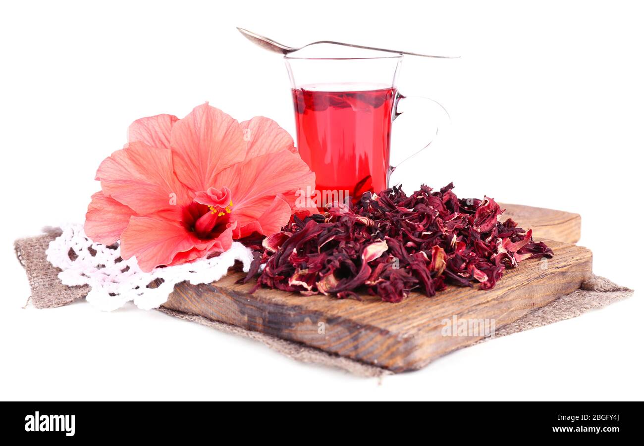 Hibiscus Tea And Flower Isolated On White Stock Photo Alamy hibiscus-tea-and-flower-isolated-on-white-stock-photo-alamy