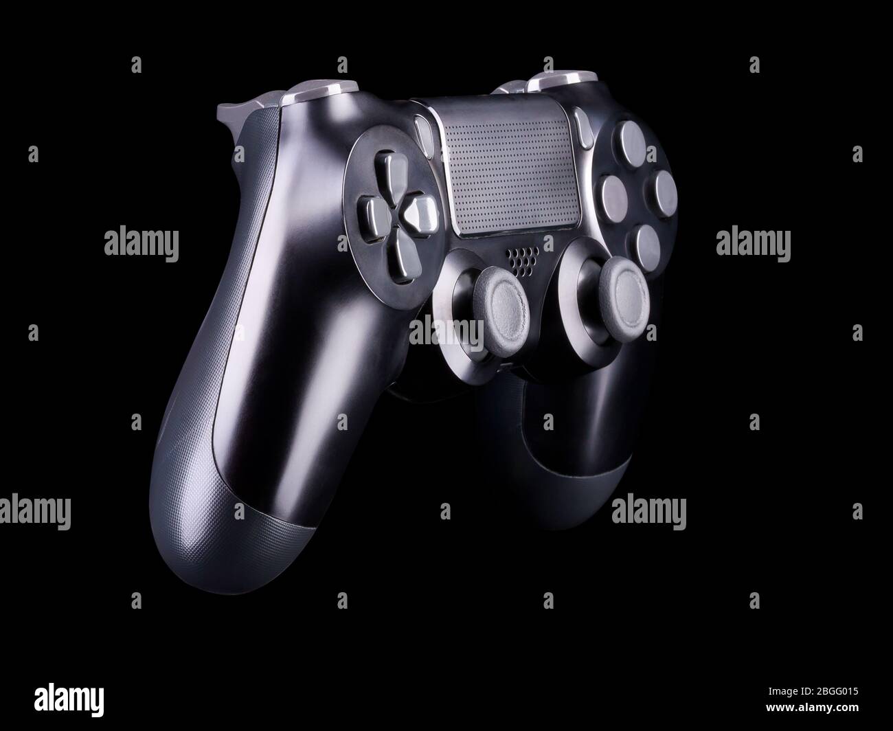 Black video game joystick gamepad isolated on a black background Stock ...