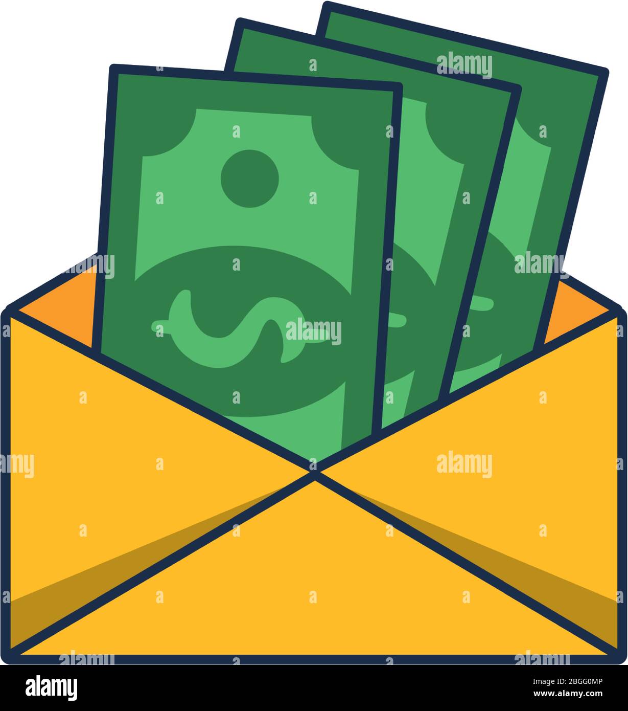 envelope with bills money dollars Stock Vector Image & Art - Alamy