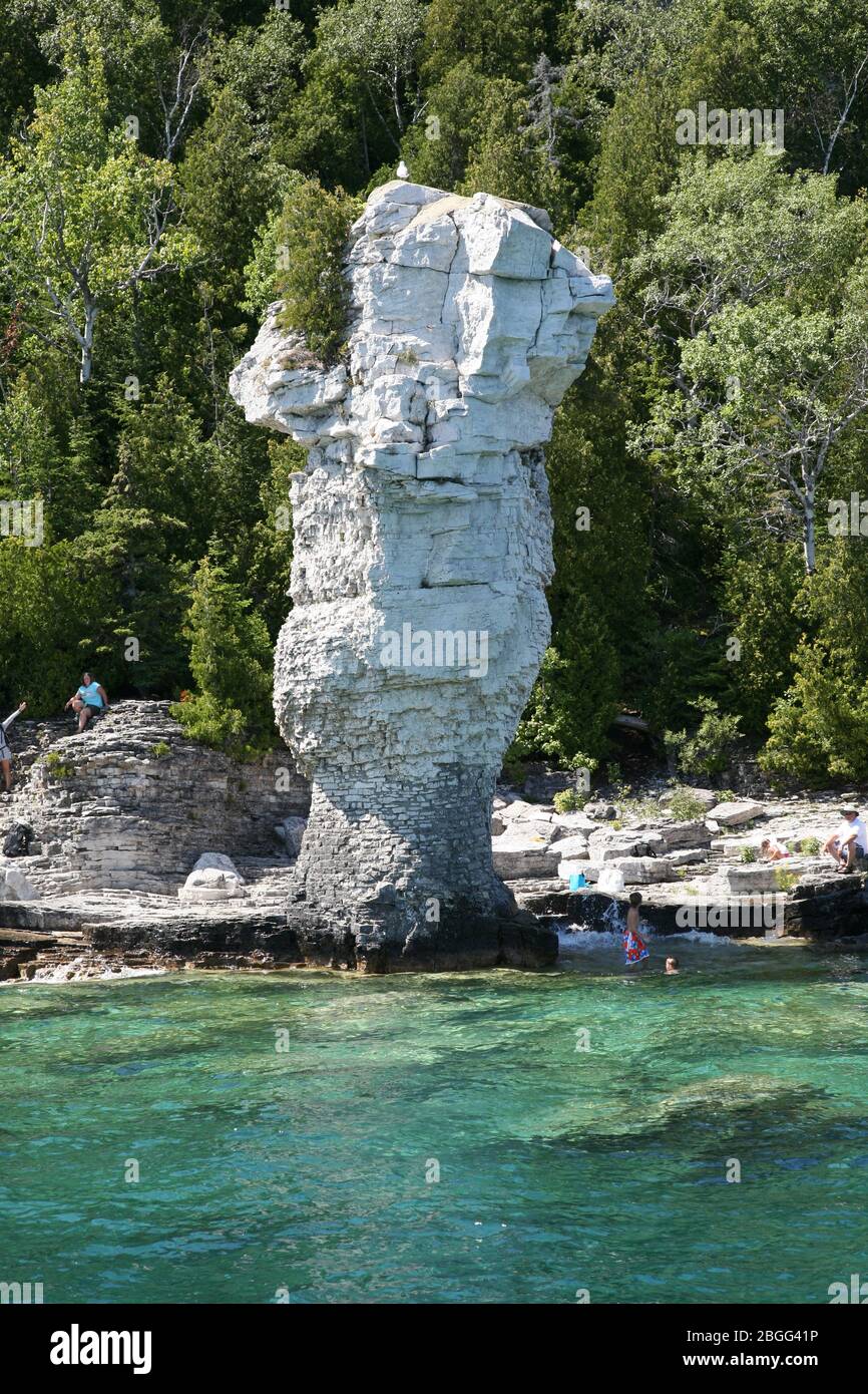 Canada, Ontario, Tobermory on Georgian Bay at Big Tub Harbour, near Flowerpot Island, on Lake Huron, Fathom Five Marine Park, North America Stock Photo