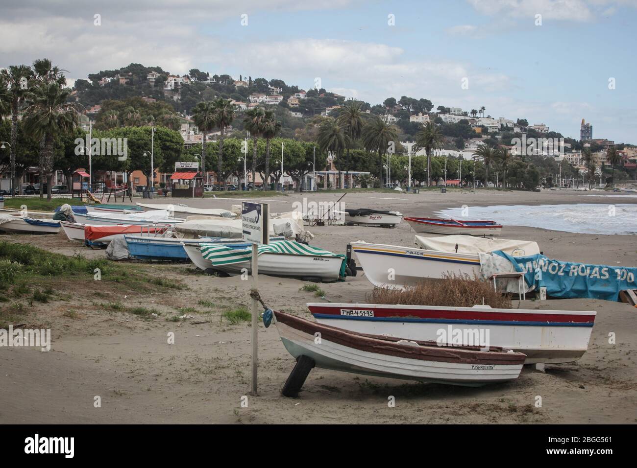 April 21, 2020: 21 April 2020 (Malaga) The beaches and the promenade of the areas of Pedregalejo and Del Palo are an unusual and deserted image due to the coronavirus crisis. Credit: Lorenzo Carnero/ZUMA Wire/Alamy Live News Stock Photo