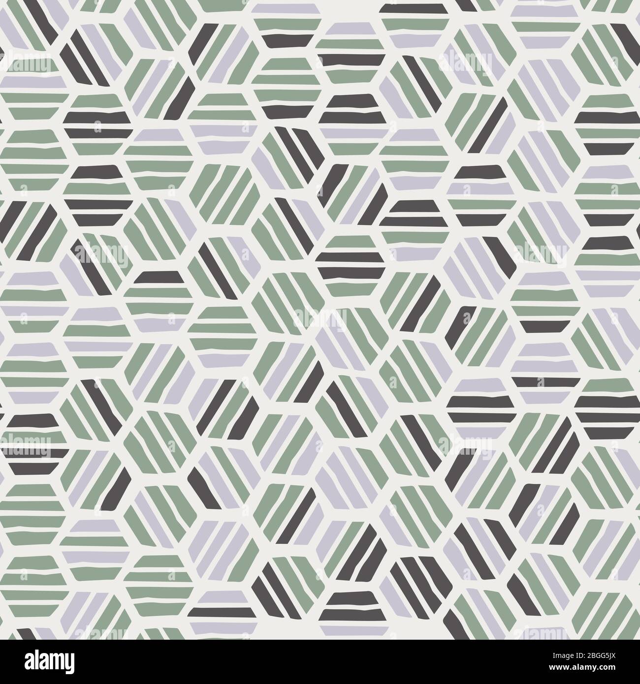 Seamless trendy hexagon mosaic tile swatch pattern Stock Vector