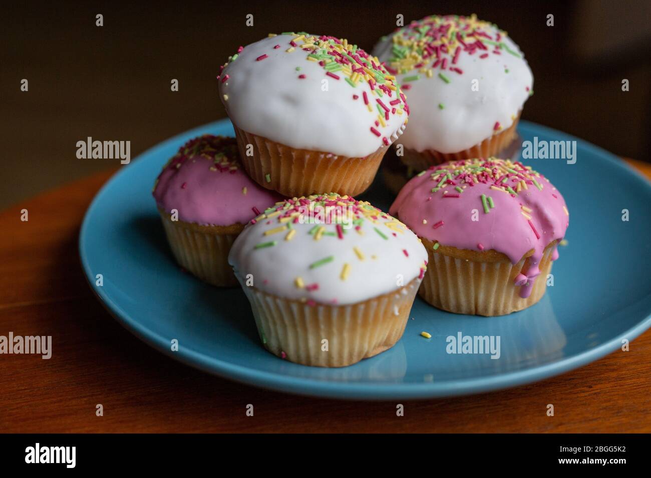 Homemade fairy cakes. Stock Photo
