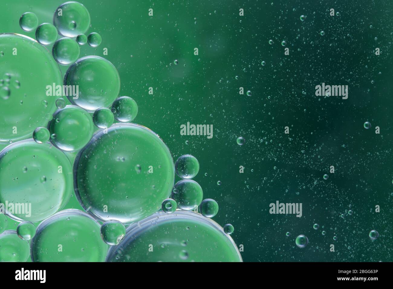 Colored air bubbles in water Stock Photo