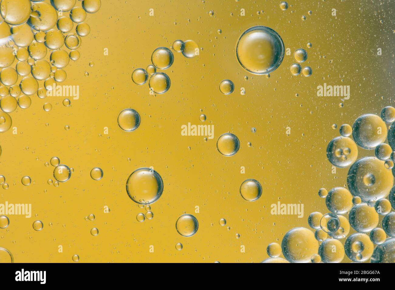 Colored air bubbles in water Stock Photo