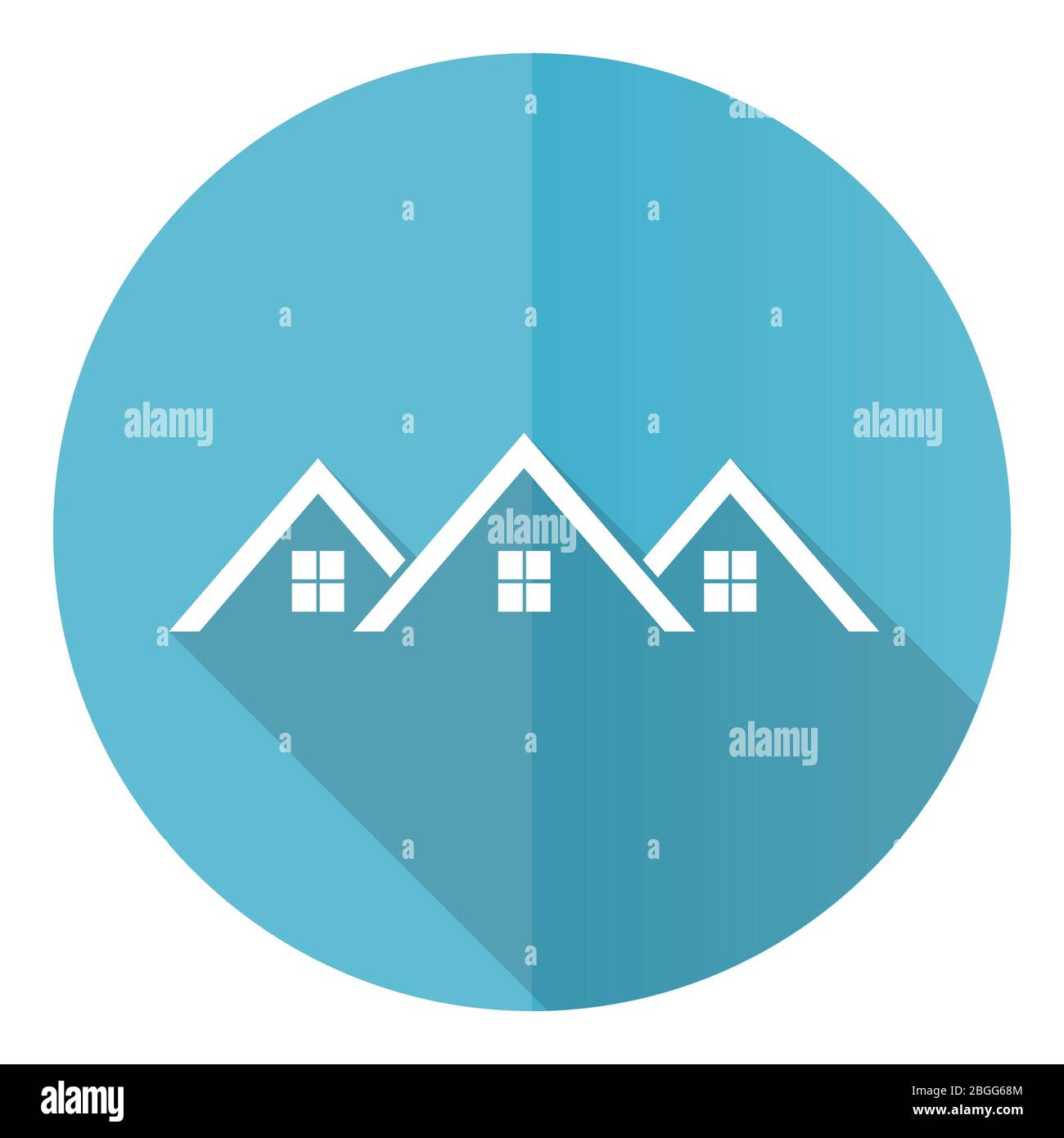 Home, house blue round flat design vector icon isolated on white ...