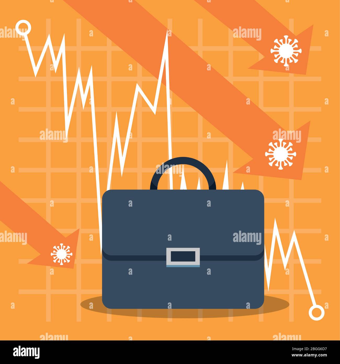 economy and covid19 statistics with arrows and portfolio Stock Vector ...