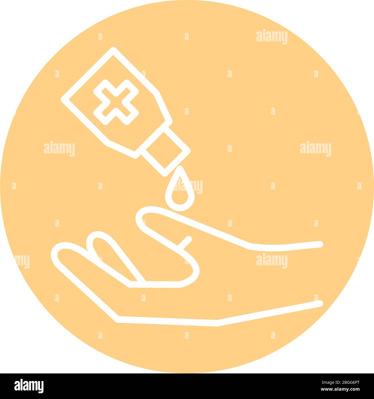 hand with antibacterial soap bottle line icon Stock Vector Image & Art ...