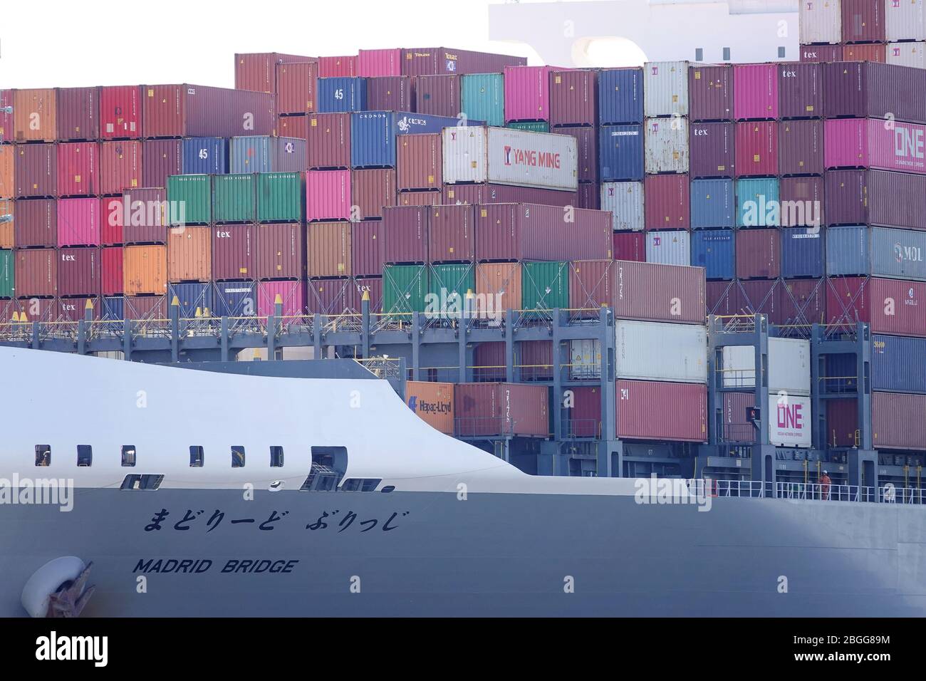 Madrid bridge container ship hi-res stock photography and images - Alamy