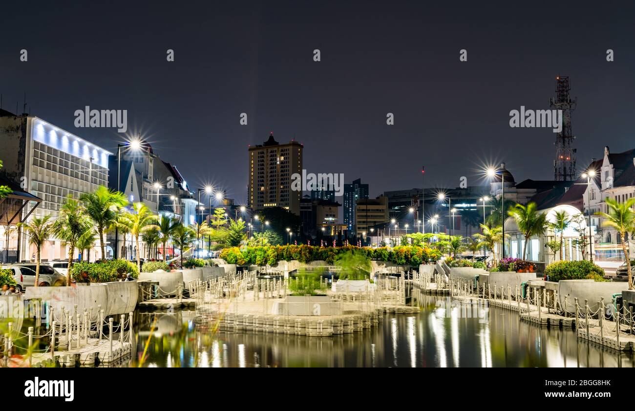 The Krukut River in the old town of Jakarta, Indonesia Stock Photo