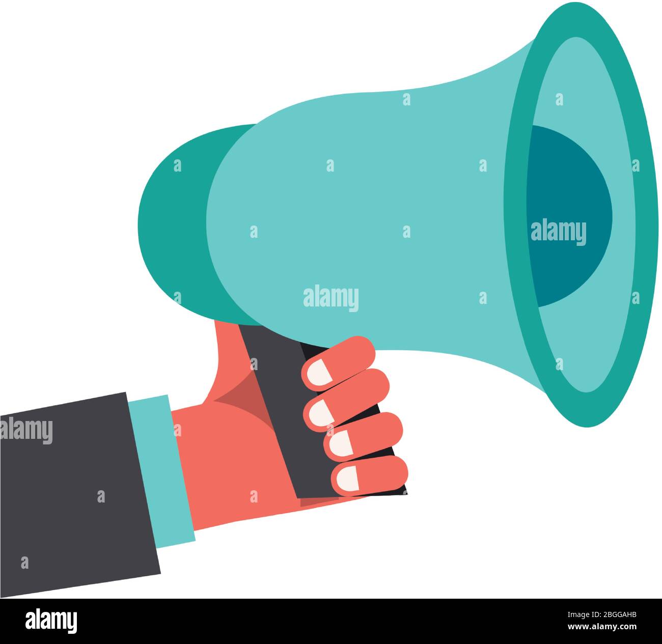 hand with megaphone sound device Stock Vector Image & Art - Alamy