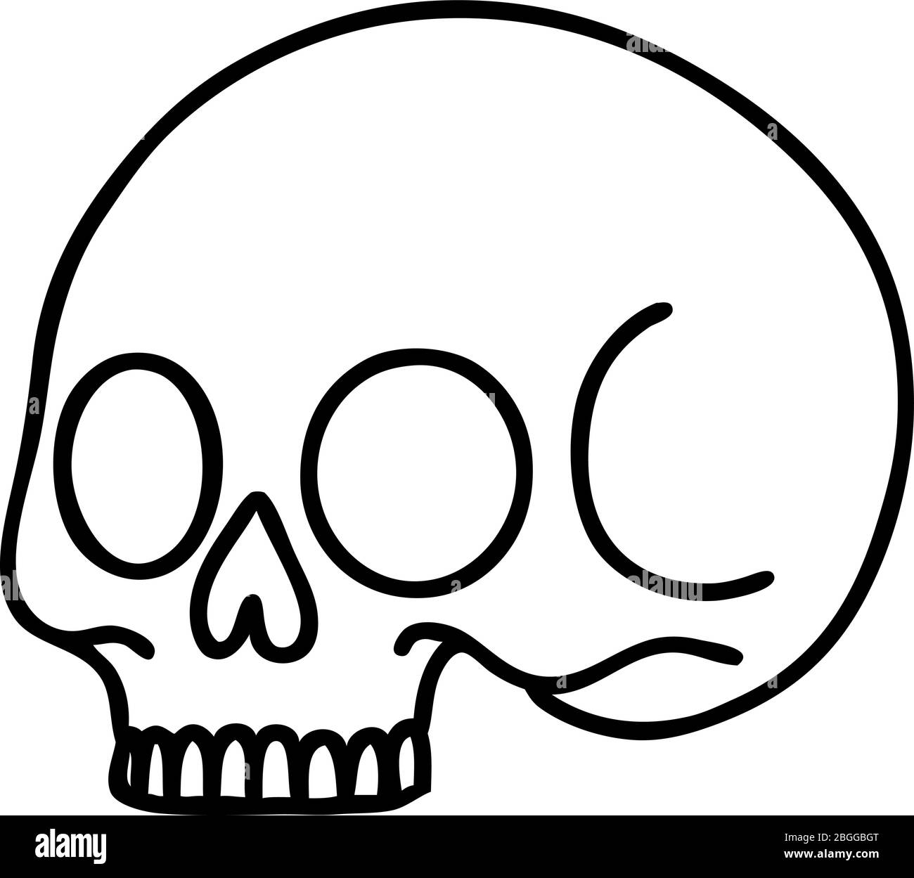 tattoo in black line style of a skull Stock Vector Image & Art - Alamy