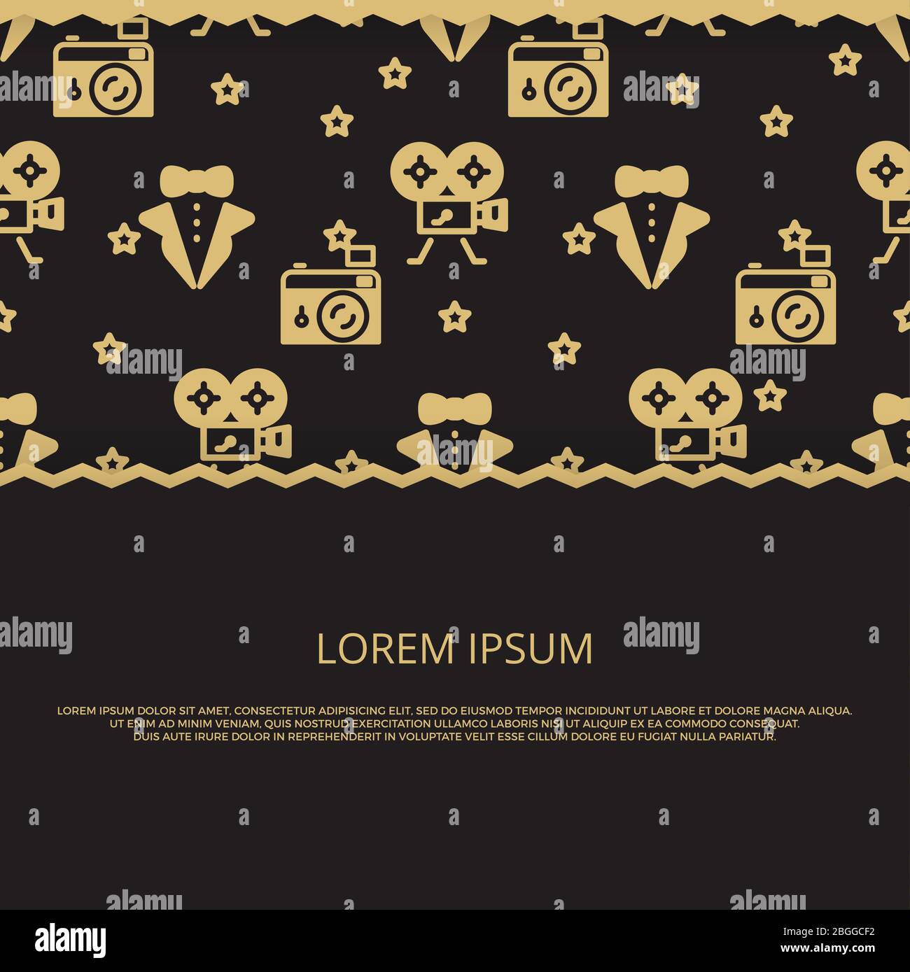Cinema party, movie award banner and poster design. Vector illustration Stock Vector