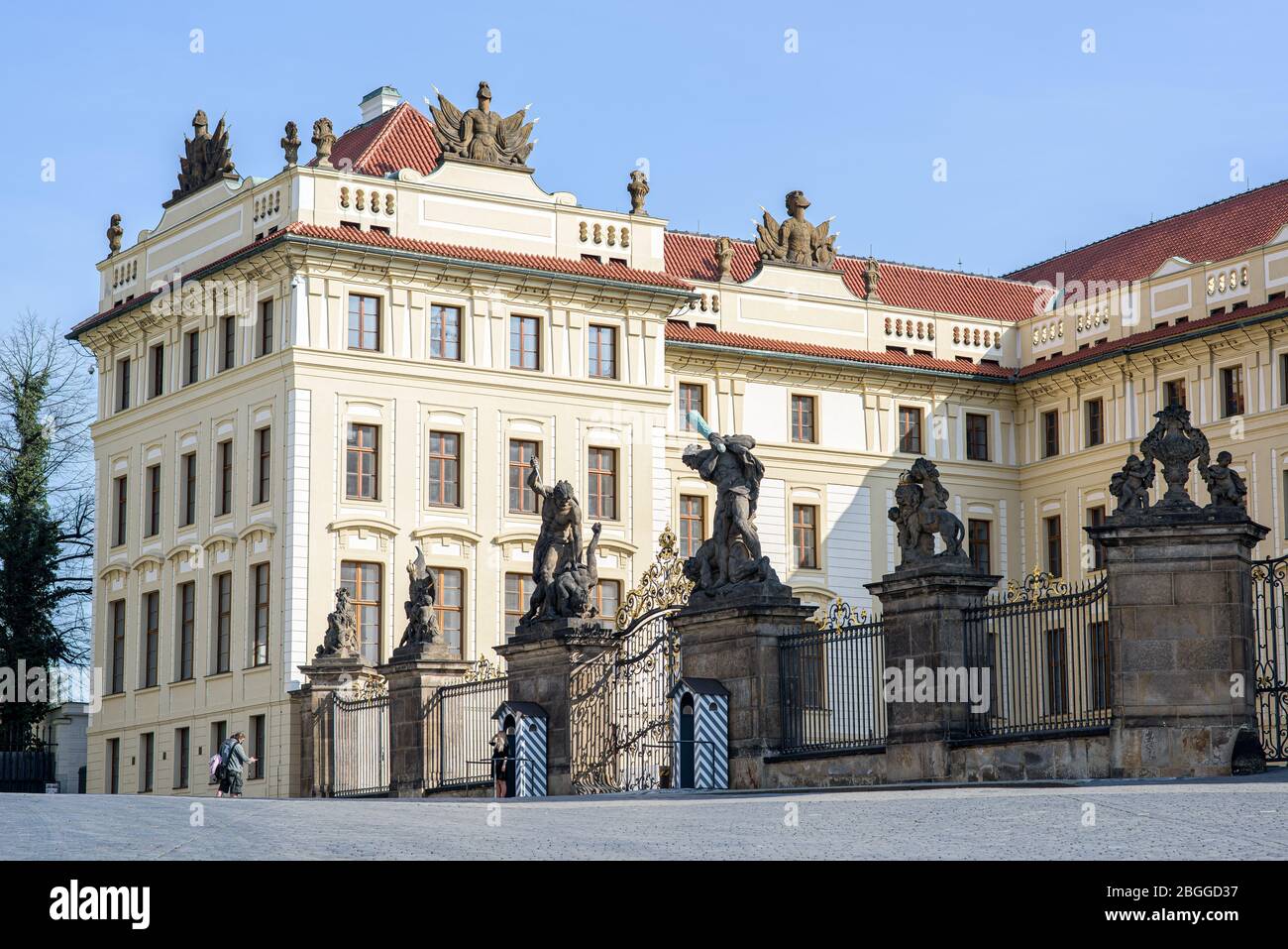 Empty Prague Castle during quarantine Stock Photo