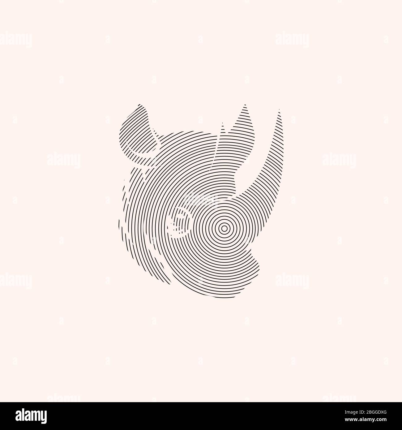 Animal Rhino logo design template Stock Vector