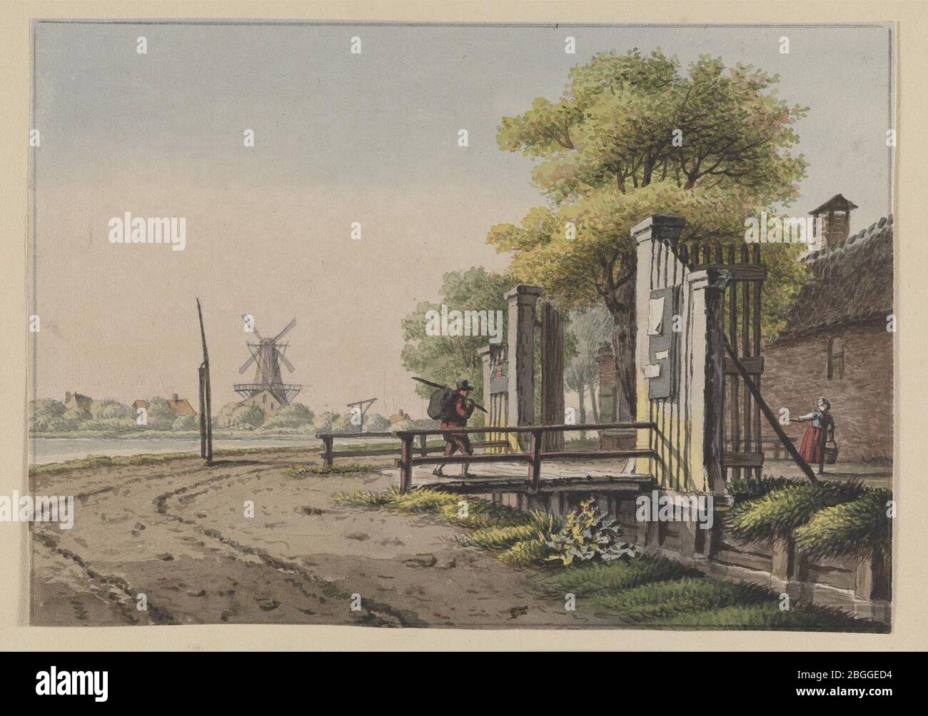 Het hek van de herberg het moolentje aan de Amstel, objectnr 1595. Stock Photo