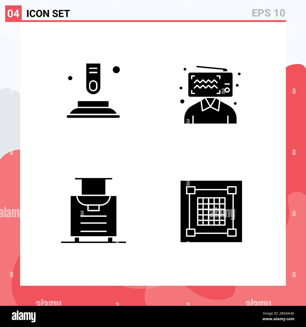 Download Pack Of 4 Creative Solid Glyphs Of Press Luggage Start Broadcasting Creative Editable Vector Design Elements Stock Vector Image Art Alamy PSD Mockup Templates