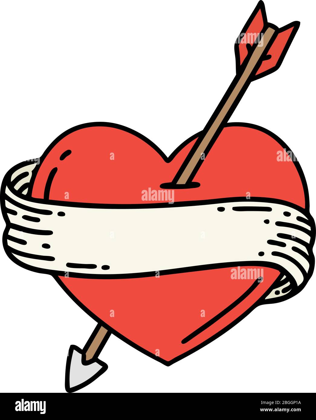 tattoo in traditional style of an arrow heart and banner Stock Vector Image  & Art - Alamy