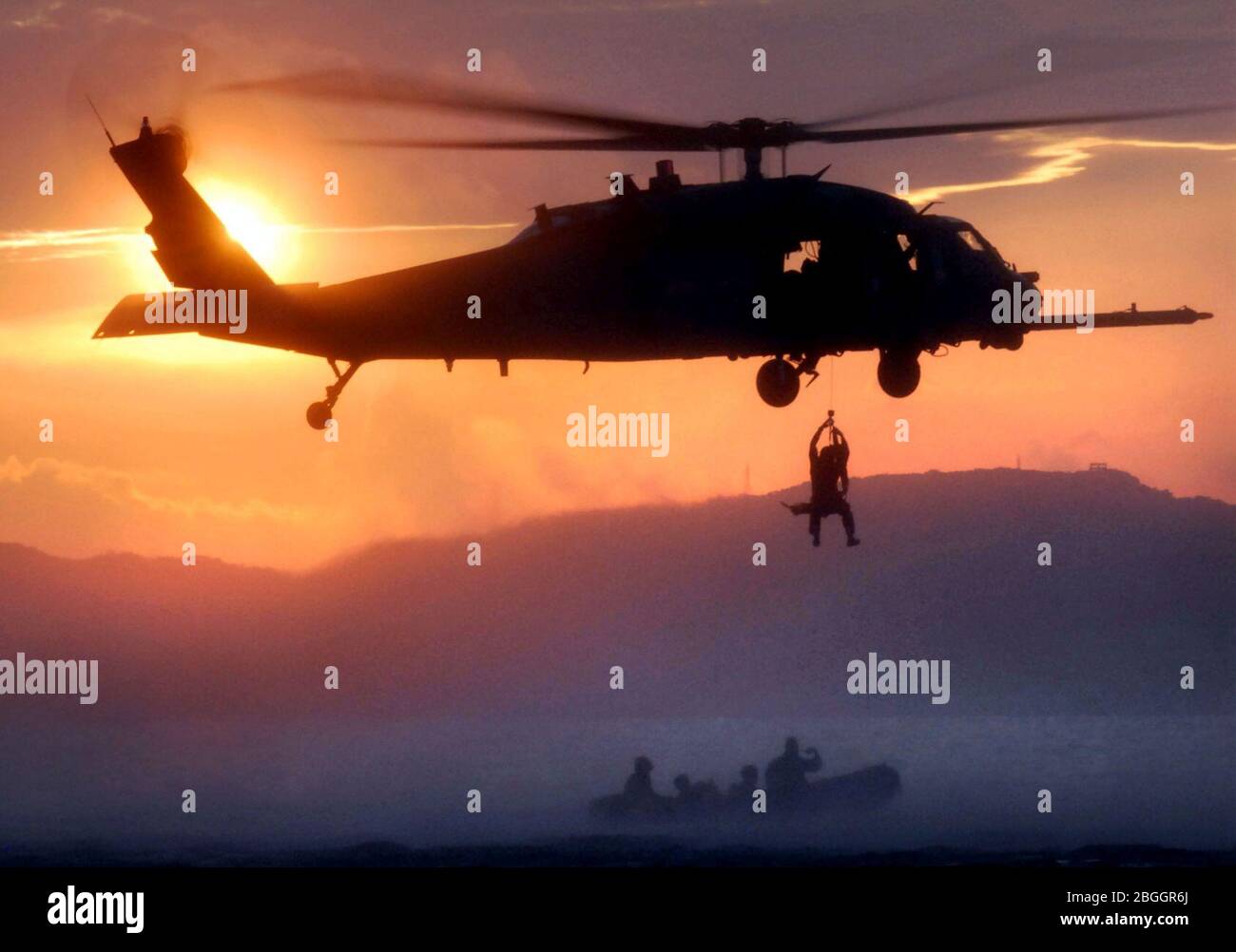 HH-60 Pave Hawk sunset. Stock Photo