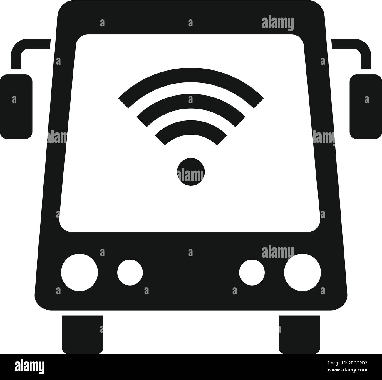 School bus wifi icon. Simple illustration of school bus wifi vector icon for web design isolated on white background Stock Vector