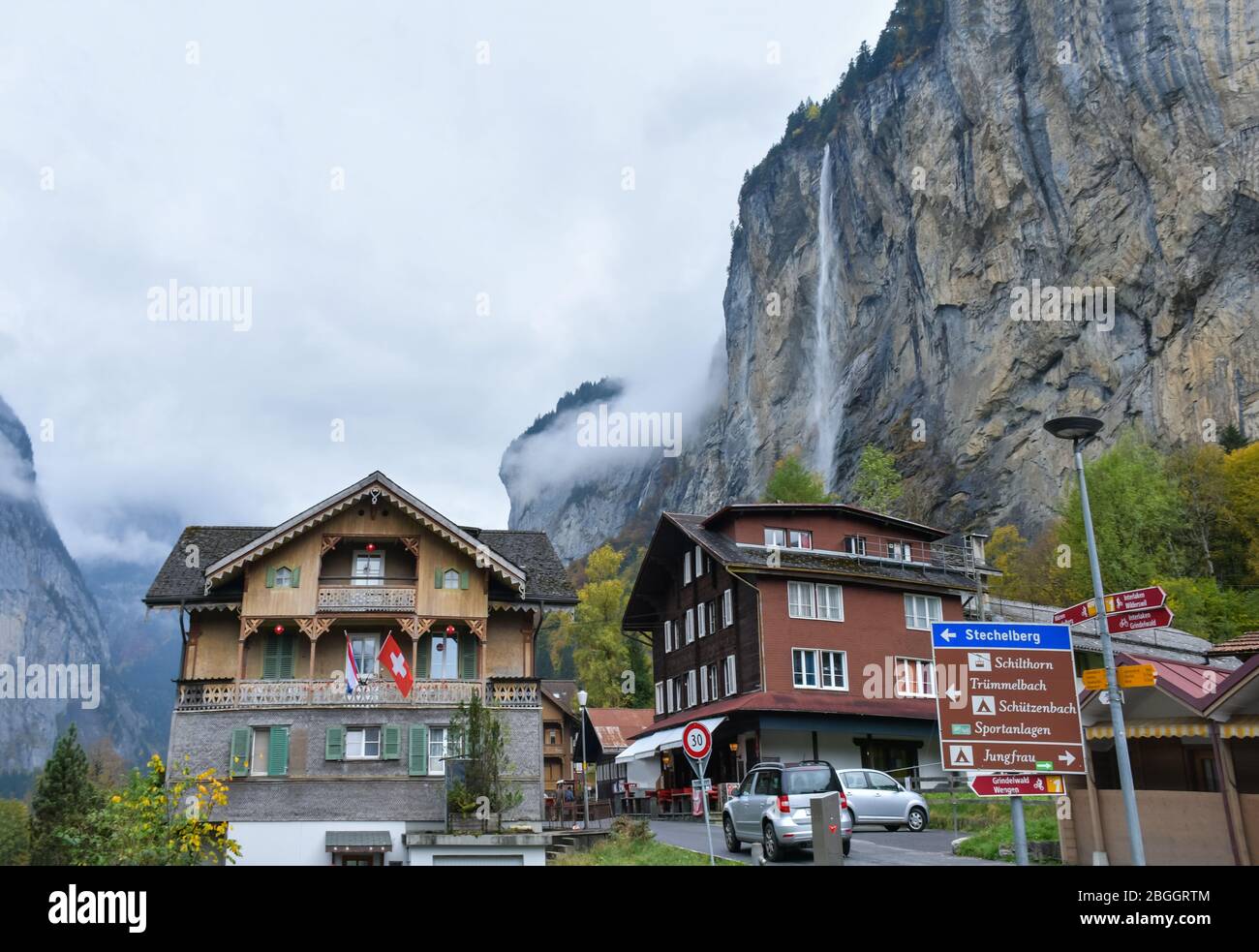 Beautiful View Of Lauterbrunnen Village In Switzerland Stock Photo Alamy Beautiful View Of Lauterbrunnen Village In Switzerland Stock Photo Alamy