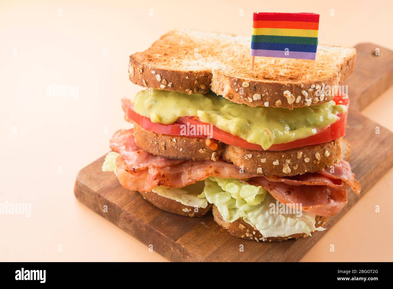 Sandwich LGBT lettuce, guacamole, bacon and tomato Stock Photo Alamy