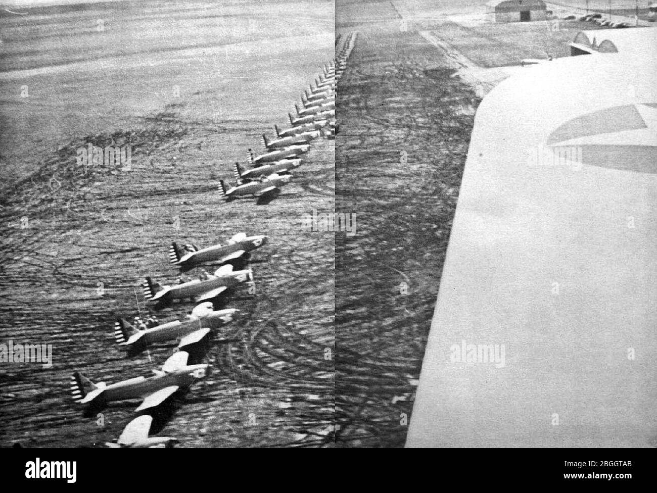 Hicks Field - Fairchild PT-19s on Flightline Stock Photo - Alamy