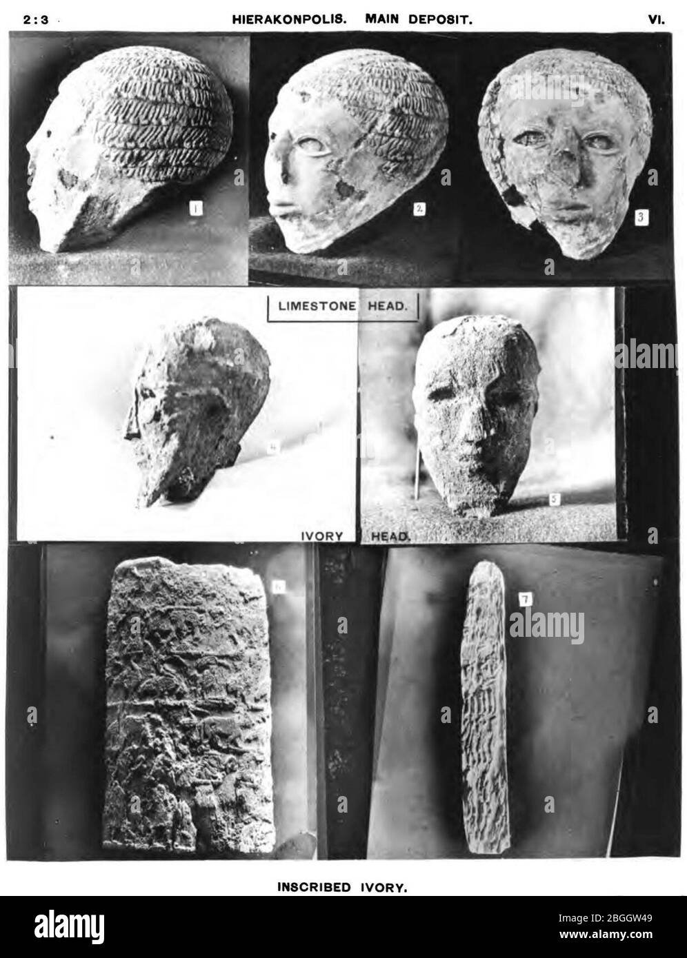 Hierakonpolis ivory objects. Stock Photo