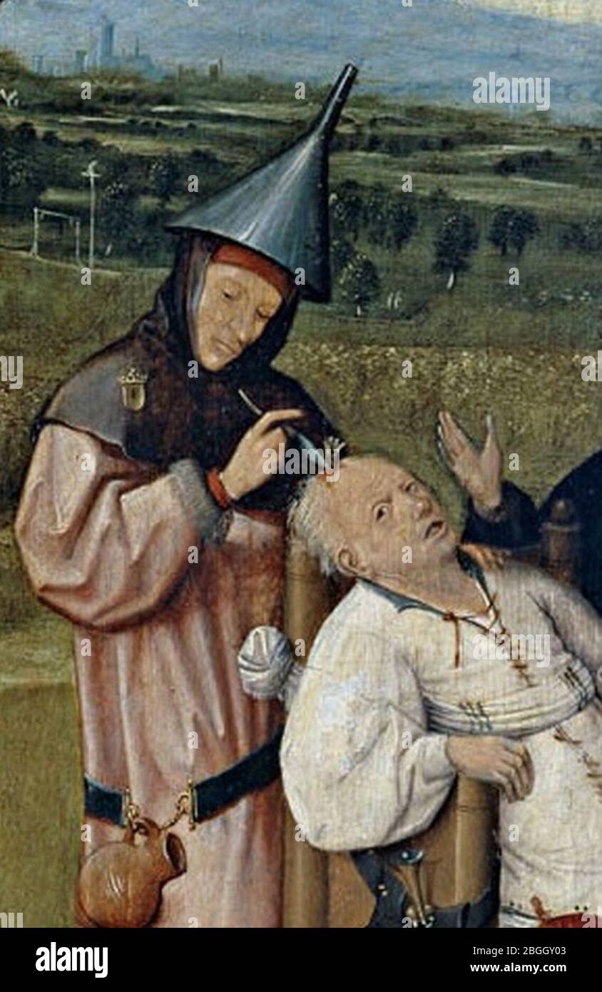 Hieronymus Bosch-Removing the Rocks from the Head-Detail Stock Photo - Alamy