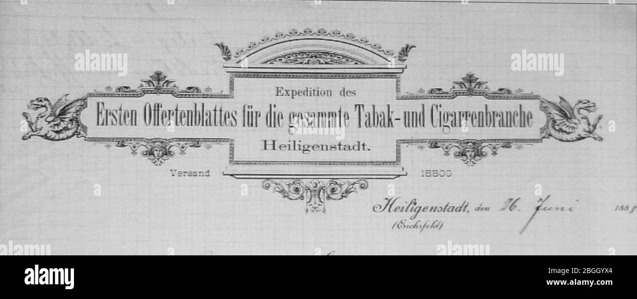 Hig Offertenblatt Zigarren. Stock Photo
