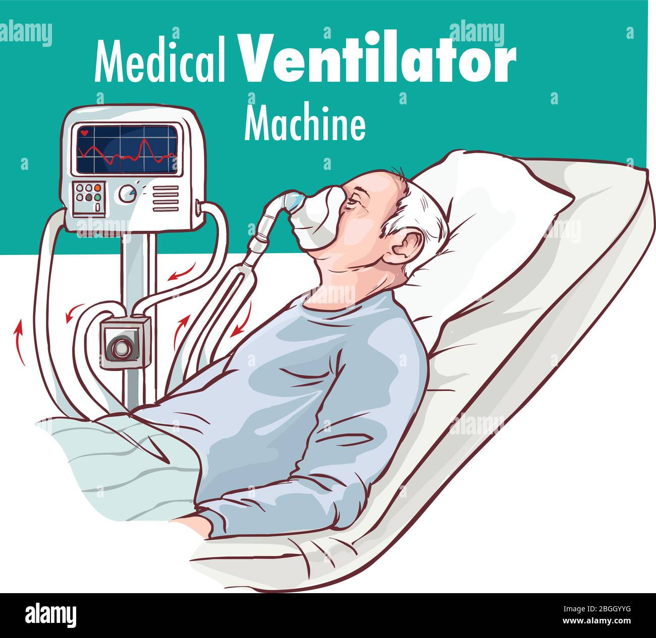 Ventilator Medical Machine Equipment fo Tracheostomy Patient Breathing in  Operating Room Surgery Hospital Clinical ICU Intensive Stock Vector Image &  Art - Alamy