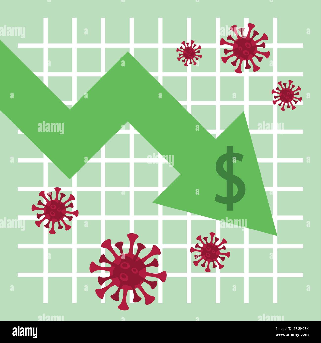 economy and covid19 statistics with arrow and money symbol Stock Vector ...