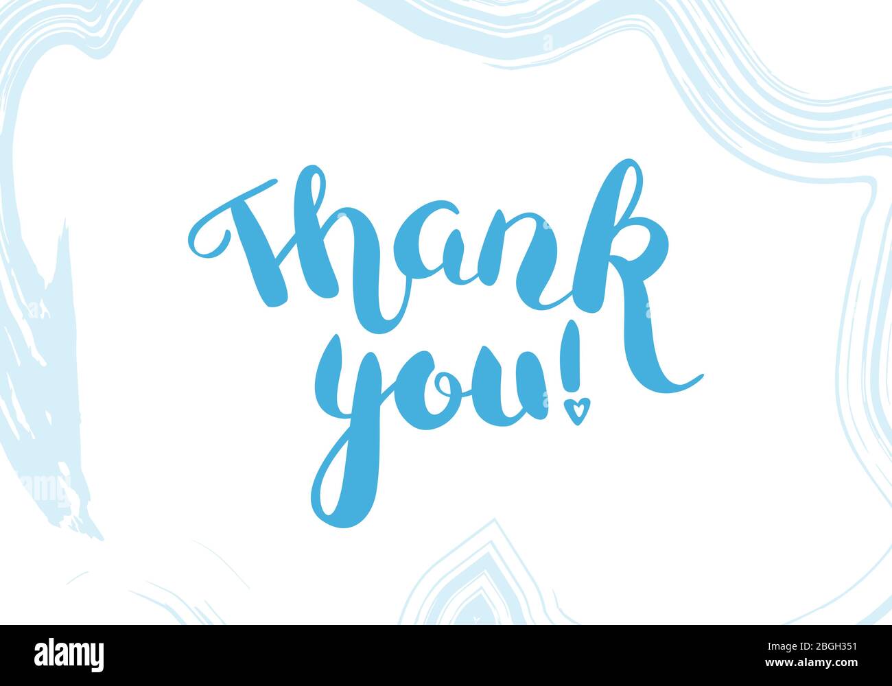 Thank You vector card with lettering and watercolor brush strokes Stock ...
