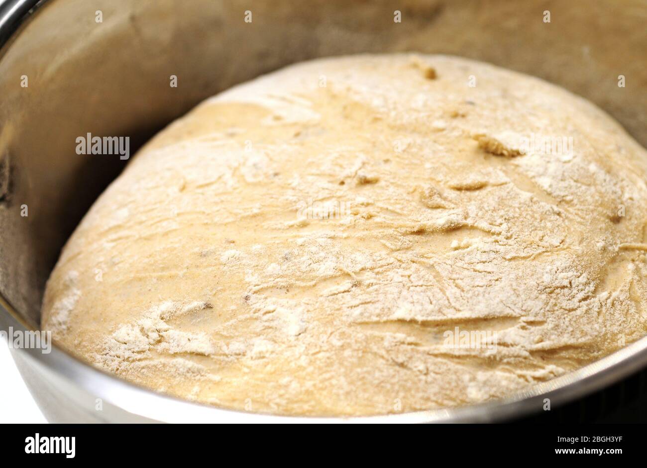 Bread making dough in a bowl Stock Photo - Alamy