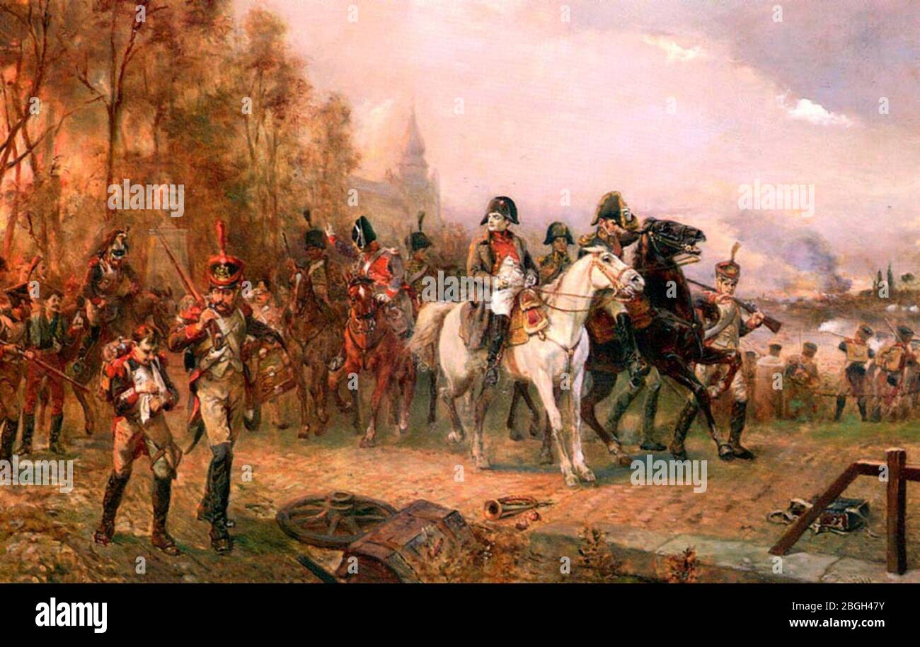 Hillingford - Napoleon with His Troops at the Battle of Borodino, 1812. Stock Photo