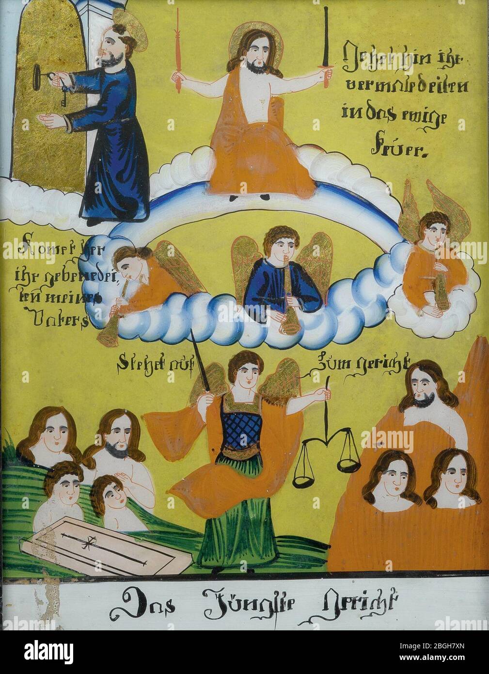 Hinterglasbild Sandl Jüngstes Gericht 19Jh Stock Photo Alamy
