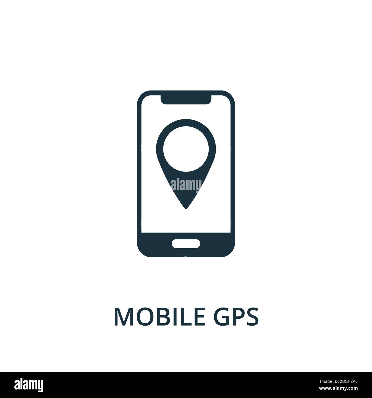 Mobile Gps icon. Simple element from navigation collection. Filled ...