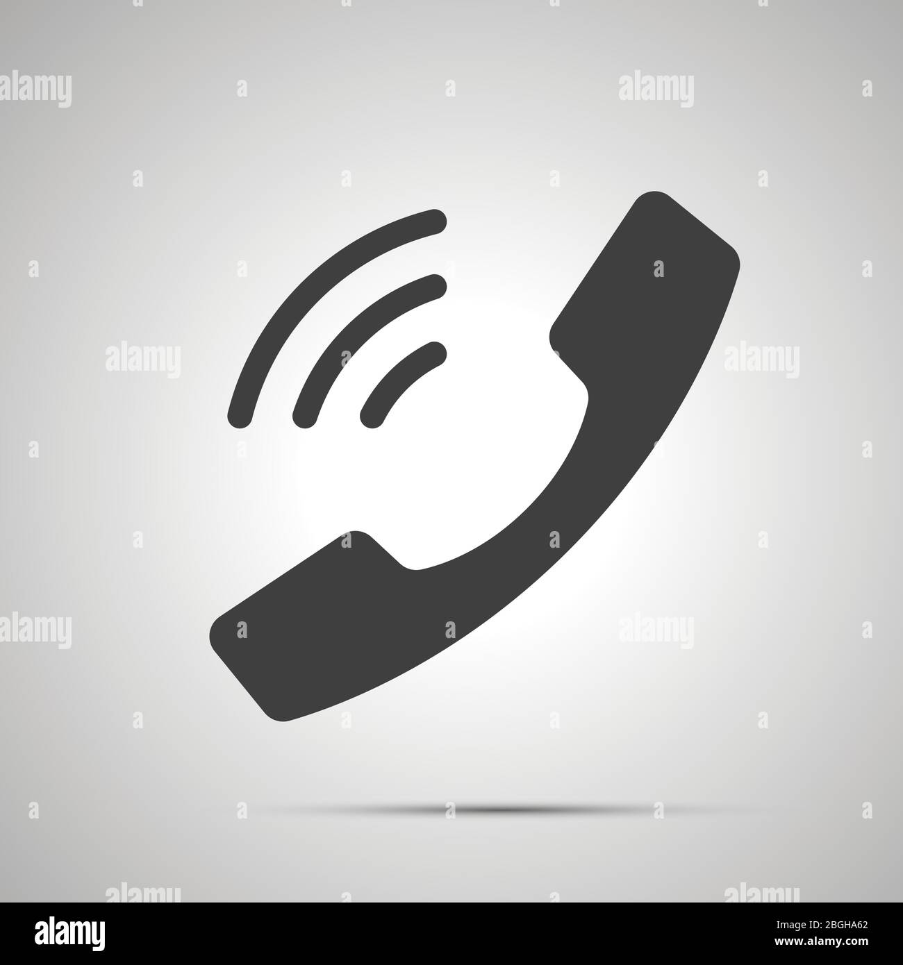 Handset with sound waves simple black icon Stock Vector