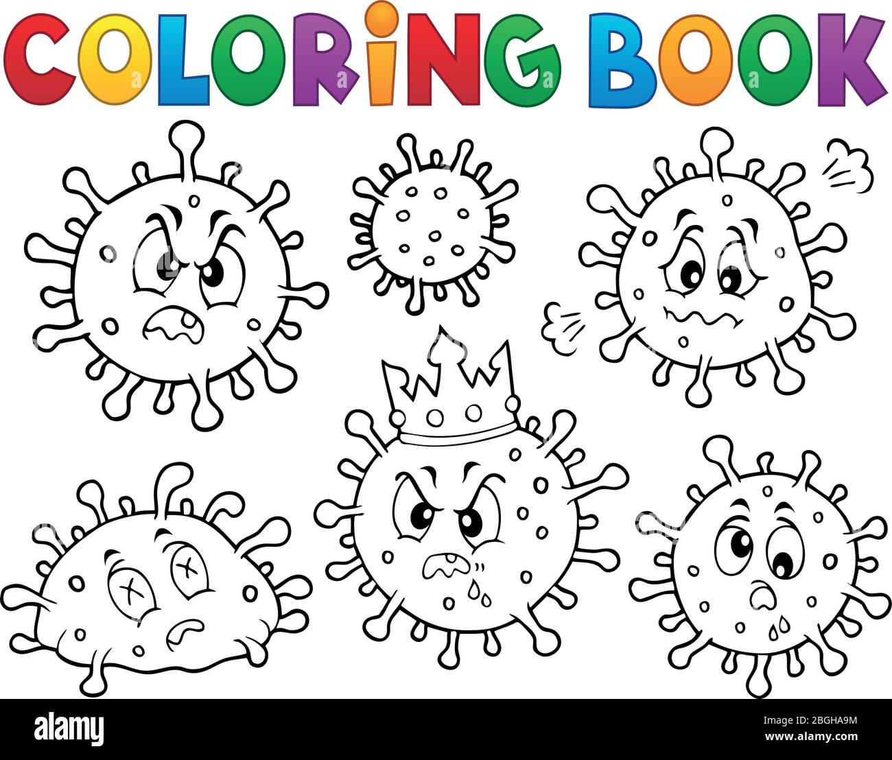 Coloring book viruses set 1 - eps10 vector illustration Stock Vector ...