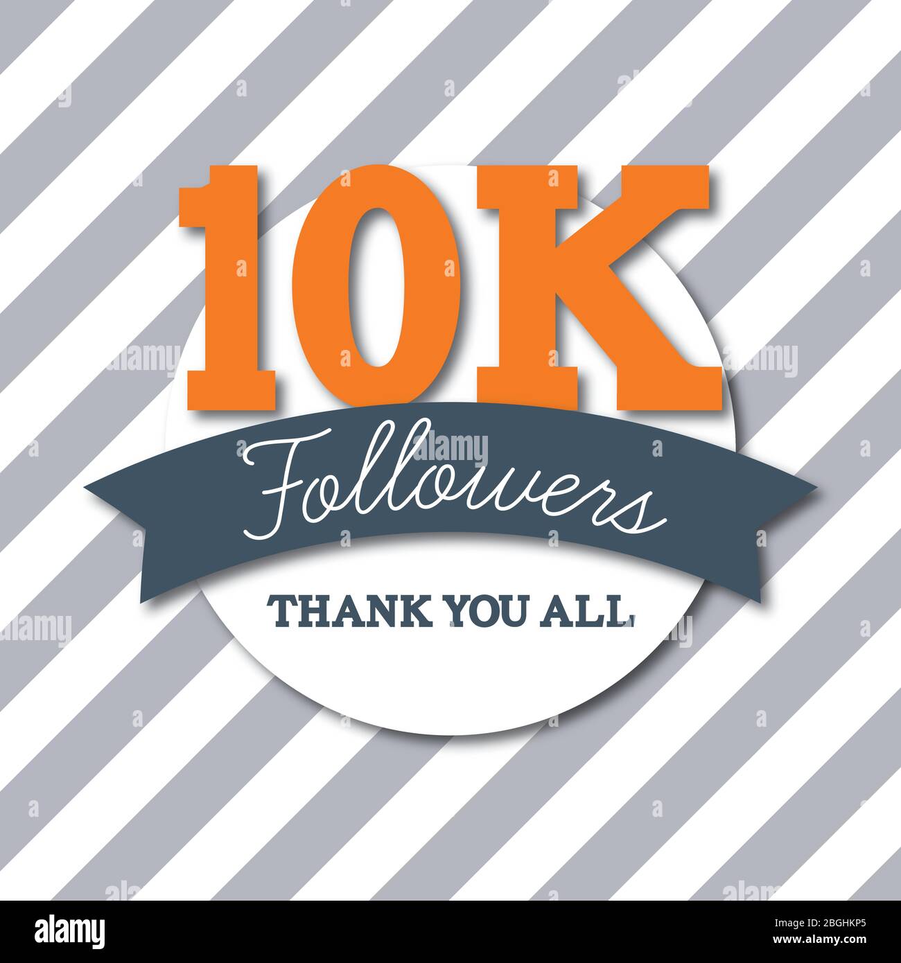 10K followers. Thank you all. Social media subscribers banner Stock ...