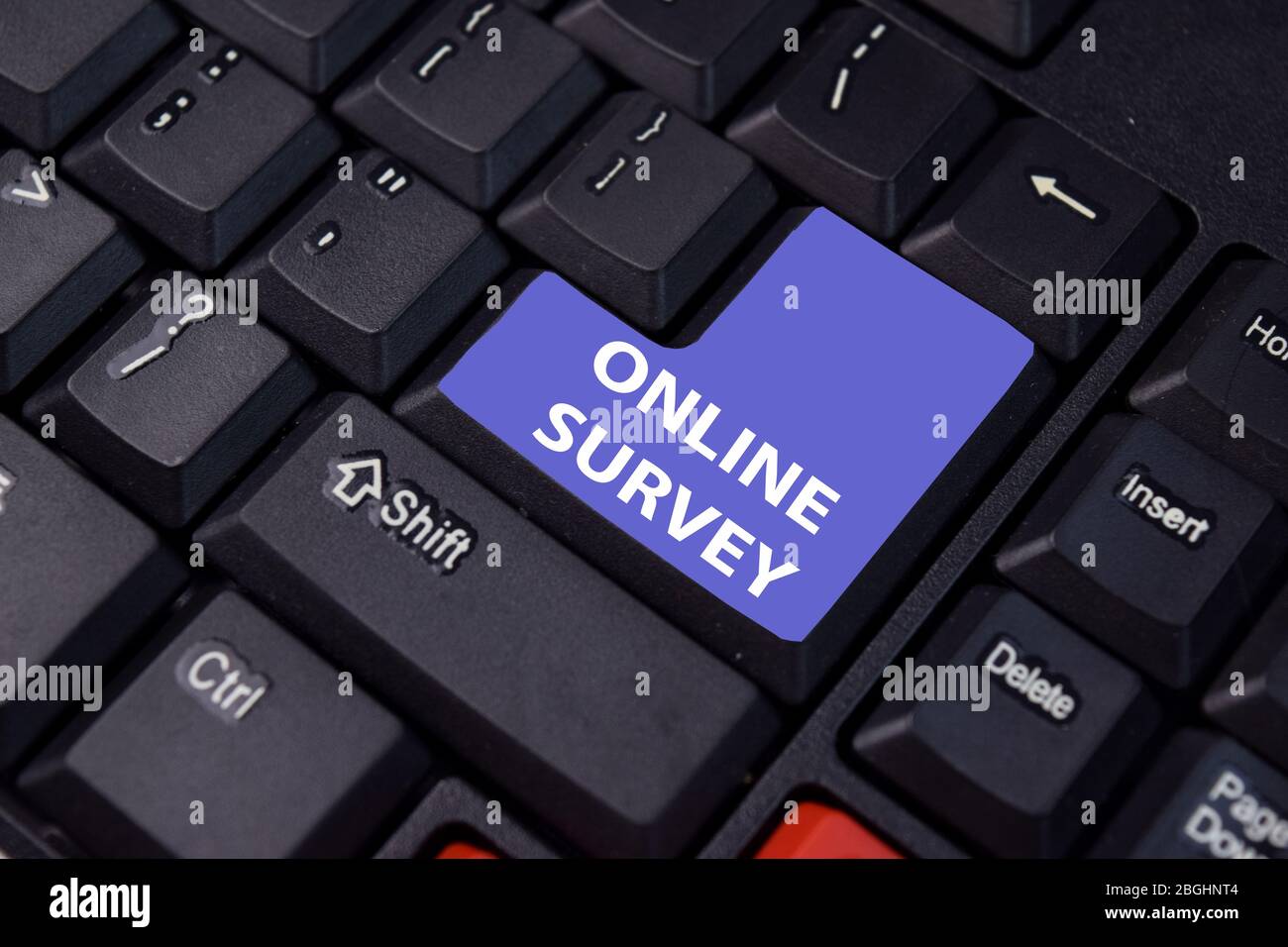 Online Survey isolated on laptop keyboard background Stock Photo - Alamy