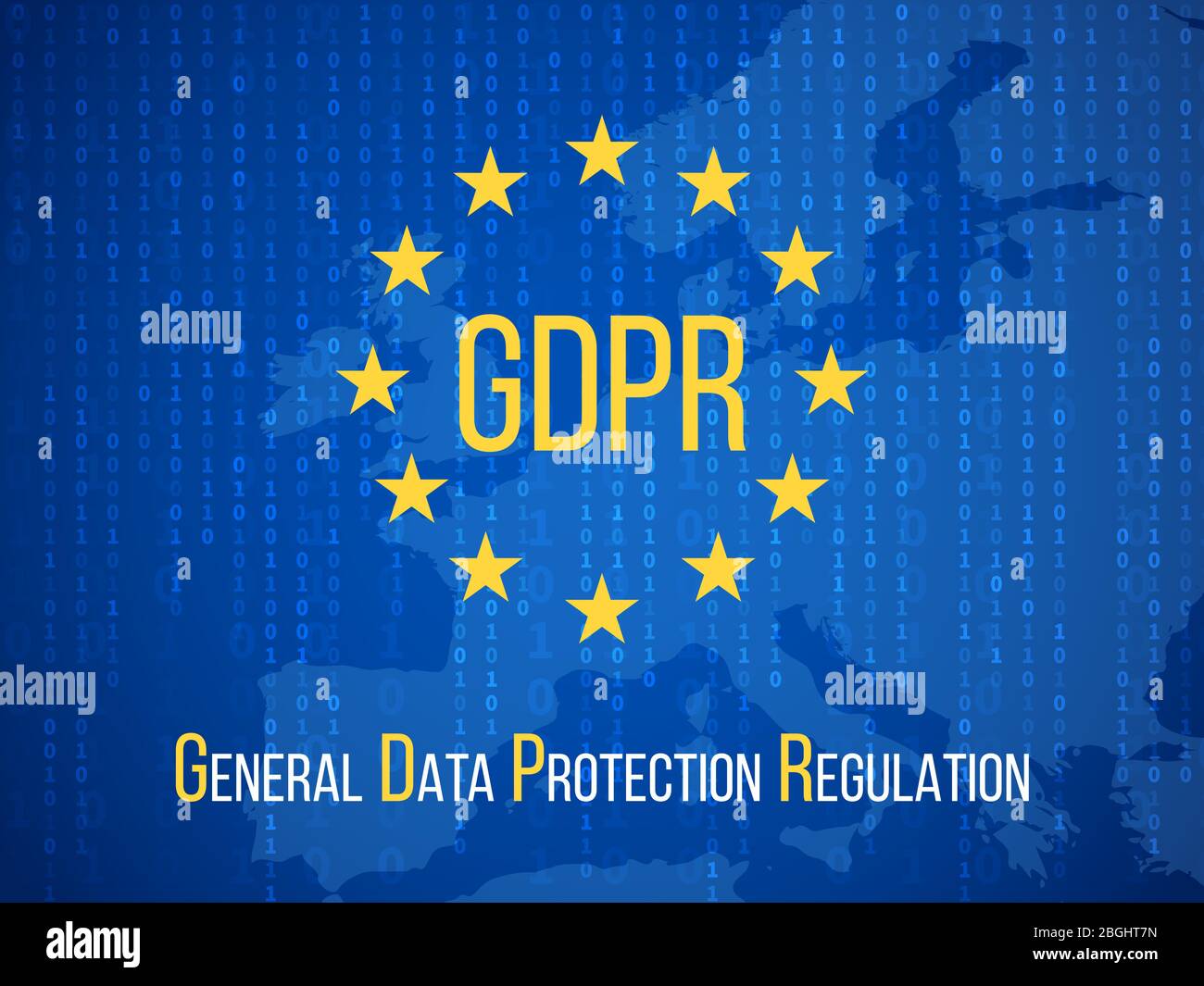Gdpr general data protection regulation. Internet business safety vector background. Illustration of gdpr banner, protection and security Stock Vector