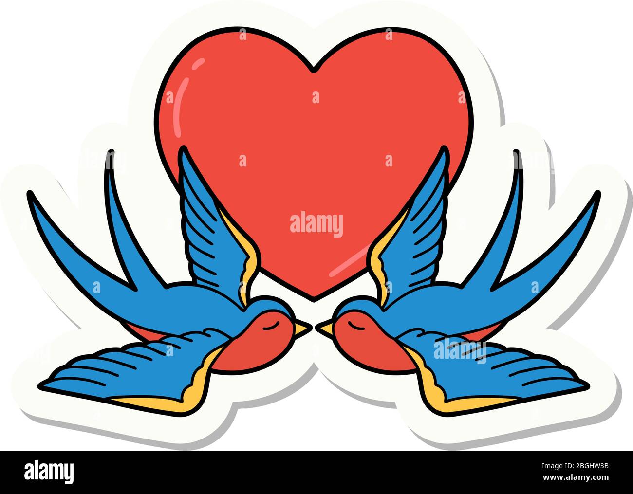 sticker of tattoo in traditional style of swallows and a heart Stock Vector Image & Art - Alamy sticker of tattoo in traditional style of swallows and a heart Stock Vector Image & Art - Alamy