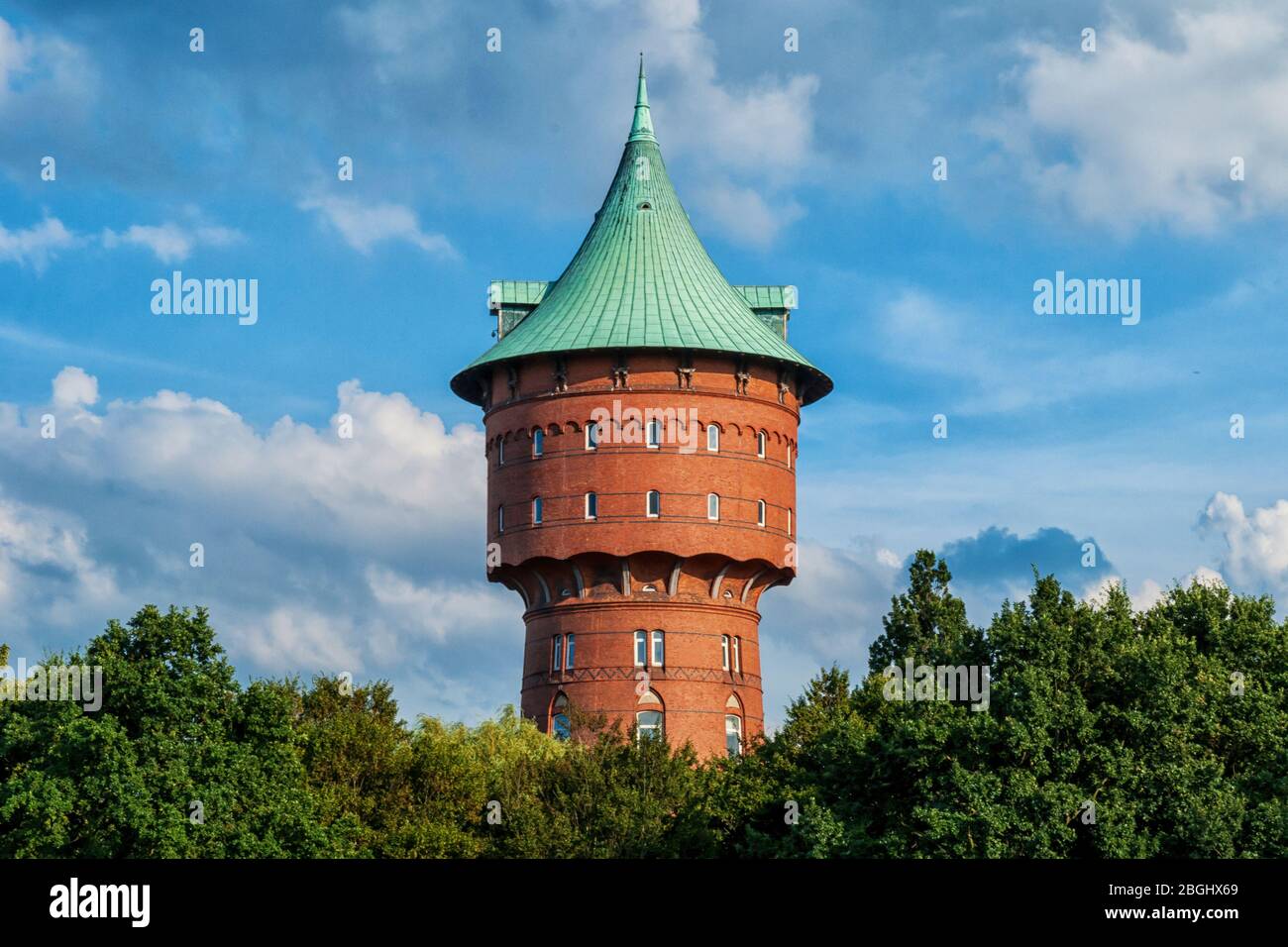 a historic water tower in Cuxhaven Stock Photo
