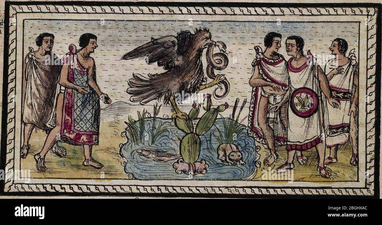 Historia de las Indias de Nueva España e islas de la tierra firme f. 14v. Stock Photo