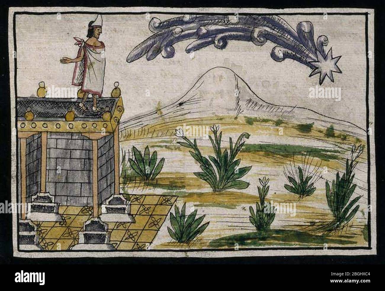 Historia de las Indias de Nueva España e islas de la tierra firme Manuscrito f. 182r. Stock Photo
