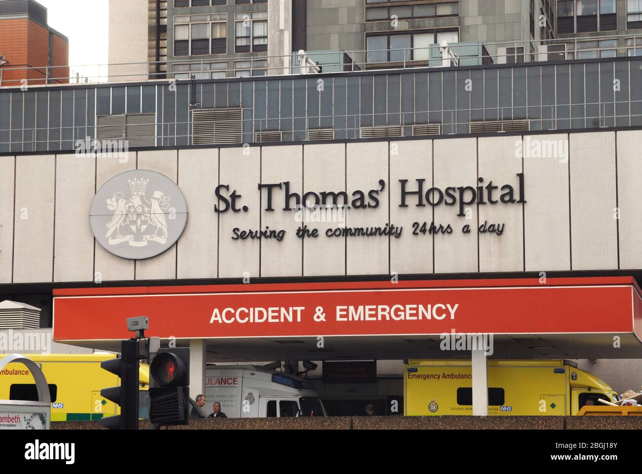 Exterior image of the Accident & Emergency entrance at St. Thomas ...