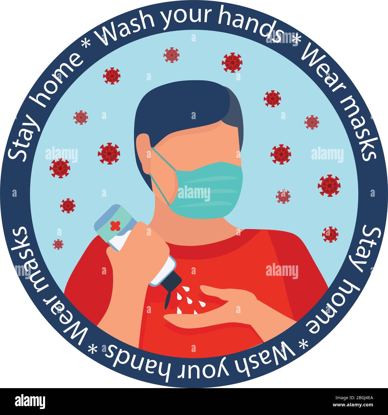 Covid 19 Sticker Stock Vector Images - Alamy