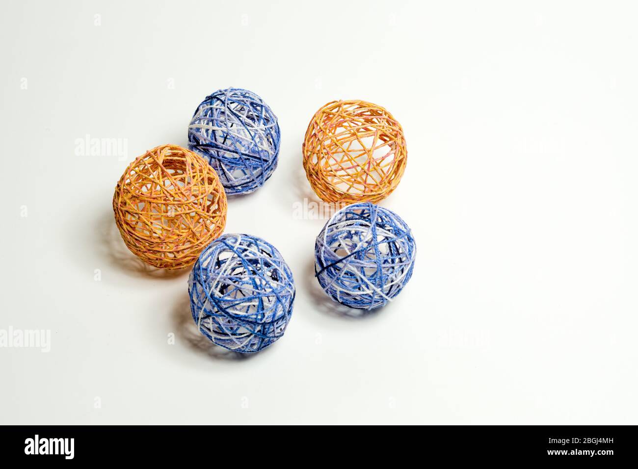 Easter decoration Wool Eggs. Isolated. Lower Bavaria. Germany. Stock Photo