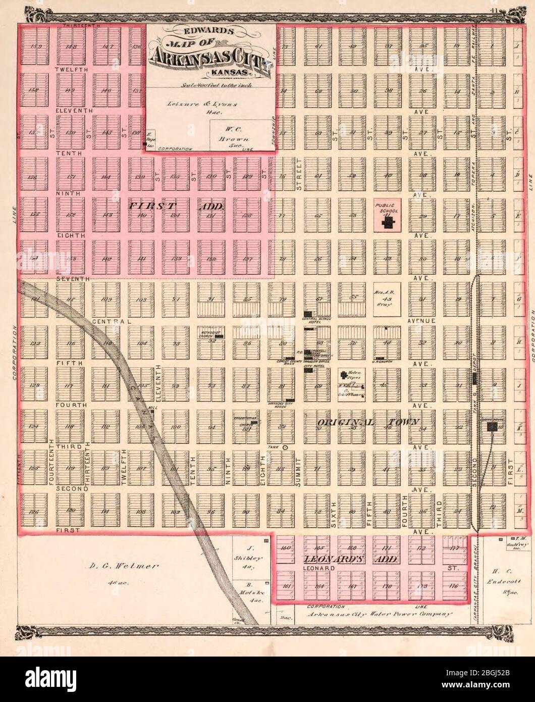 Historical atlas of Cowley County, Kansas Stock Photo Alamy